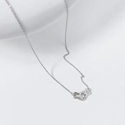 Collar Doble Pez Calado con Zirconias