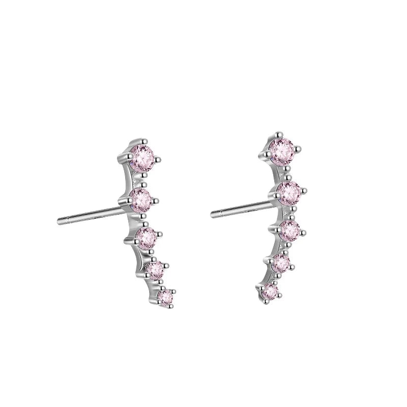 Aretes Curvos con Zirconias de Color