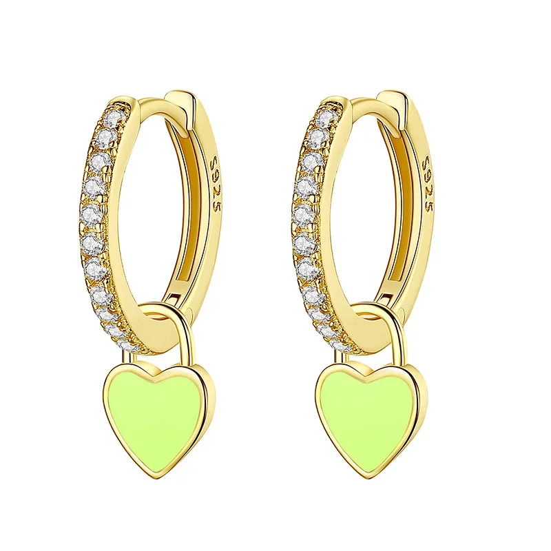 Arracadas con Corazón Esmaltado