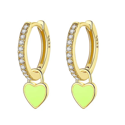Arracadas con Corazón Esmaltado
