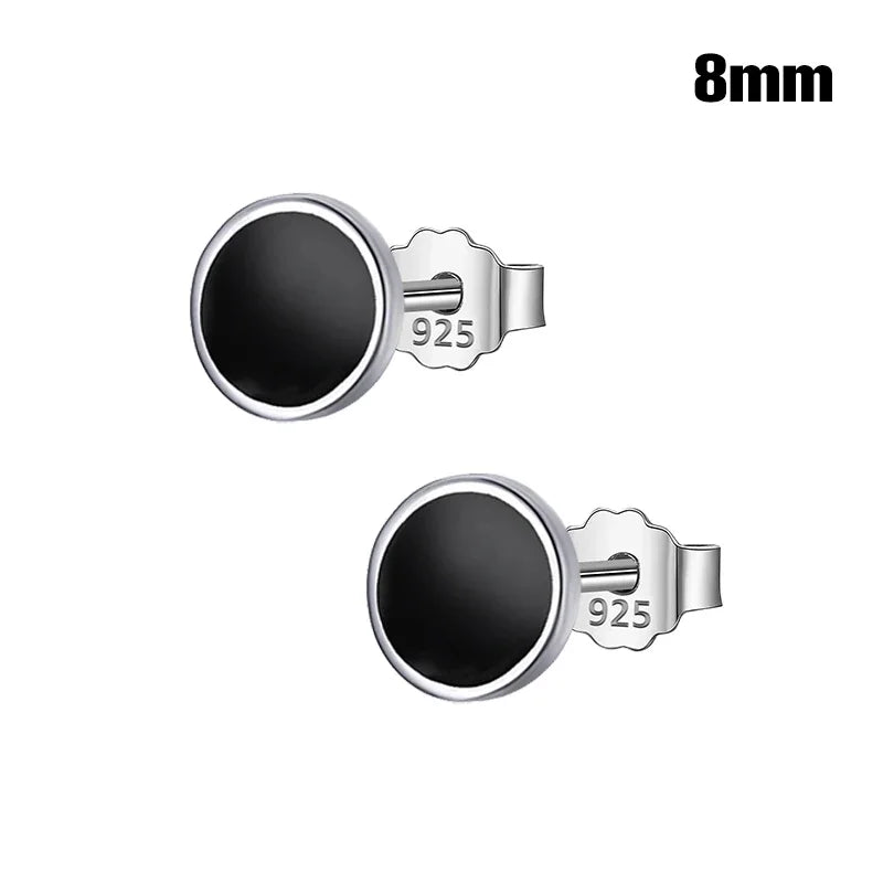 Aretes Redondos Negros de 4, 6 u 8 mm