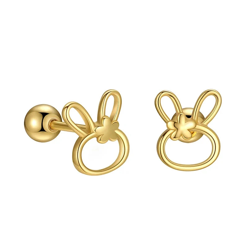 Aretes Conejito con Cierre de Rosca