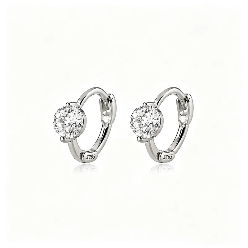 Aretes Redondos Sencillos con Zirconia