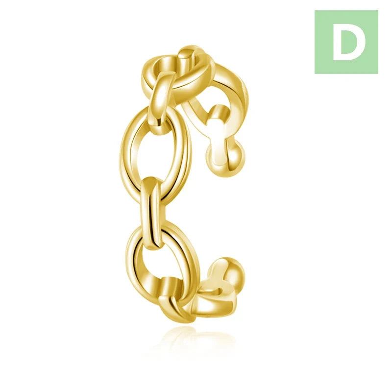 Aretes de Clip Cadena Calada