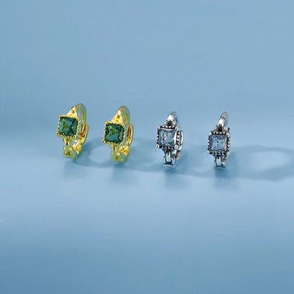 Arracadas Mini Geométricas con Zirconias