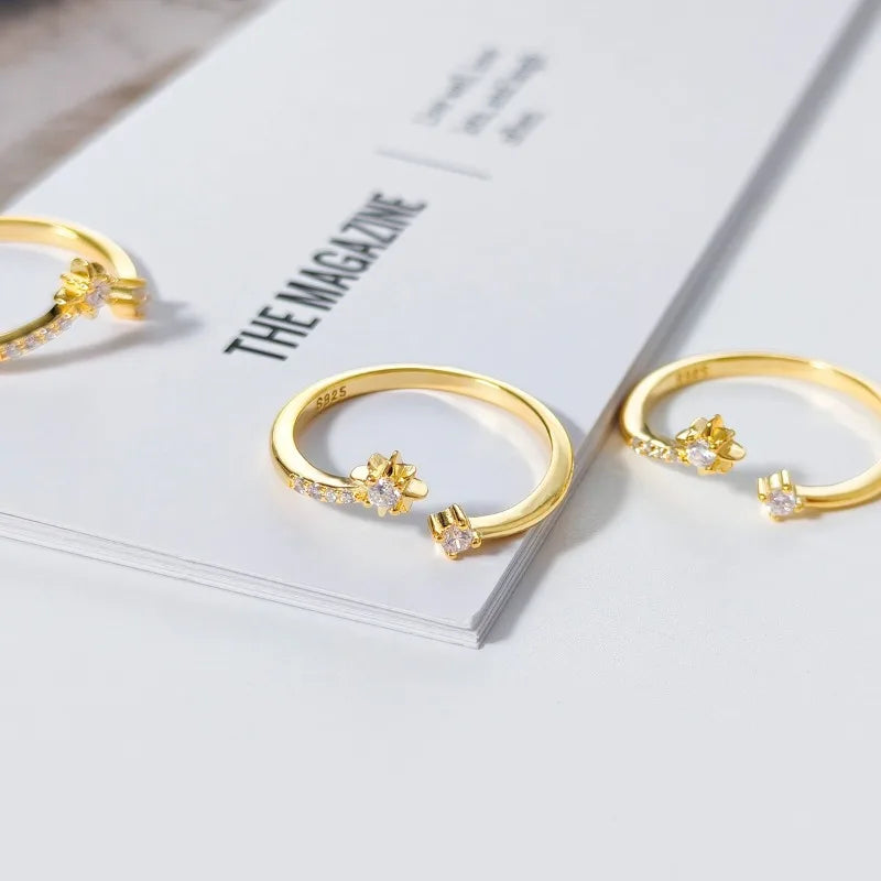 Anillo Abierto Estrella de Ocho Puntas