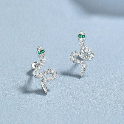 Aretes Serpiente en Espiral con Zirconias