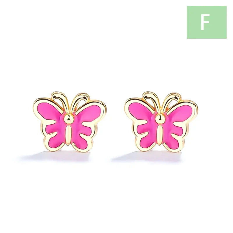 Aretes Esmaltados Pastelito, Panda y Libélula