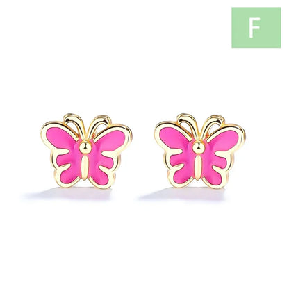 Aretes Esmaltados Pastelito, Panda y Libélula