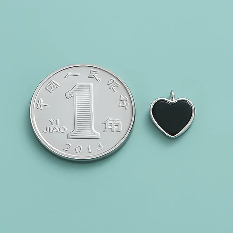 Dije Corazón Negro Esmaltado