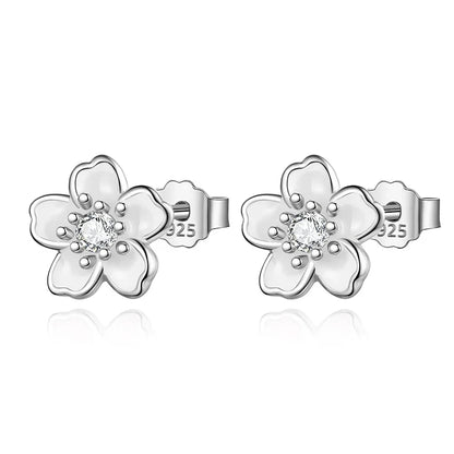 Aretes Flores en Blanco, Rosa o Negro