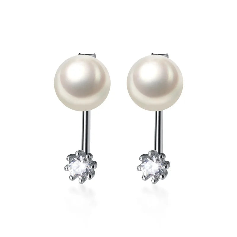 Aretes Perla con Zirconia