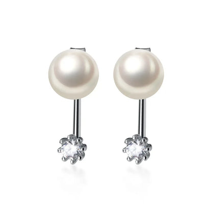 Aretes Perla con Zirconia