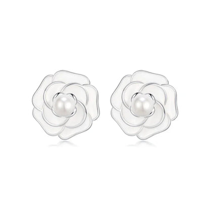 Aretes Flor con Perla