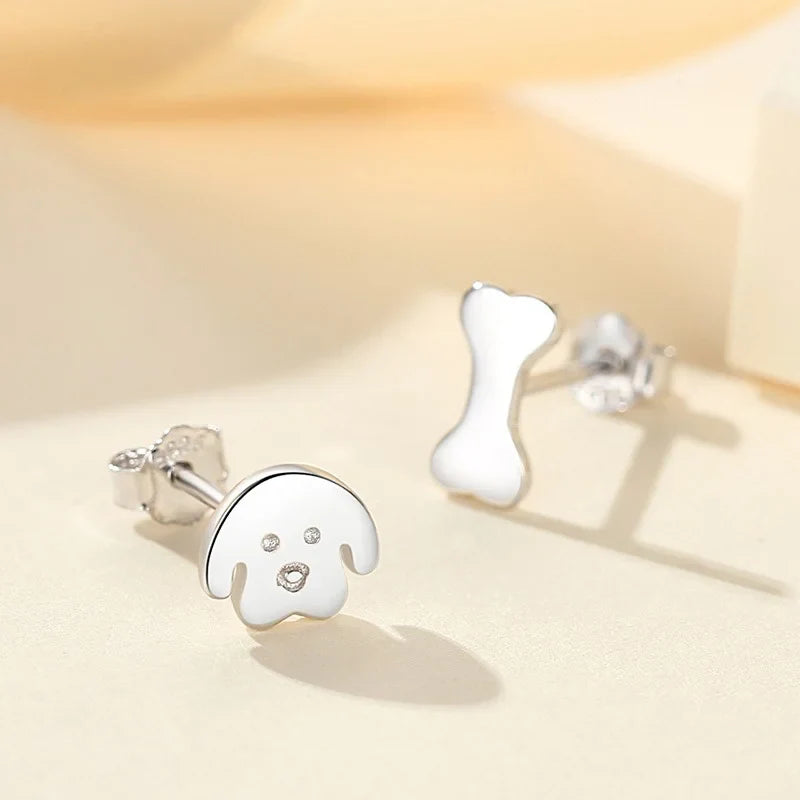 Aretes Asimétricos Perrito y Hueso