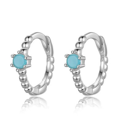 Arracadas Pequeñas Unisex con Zirconia de Color