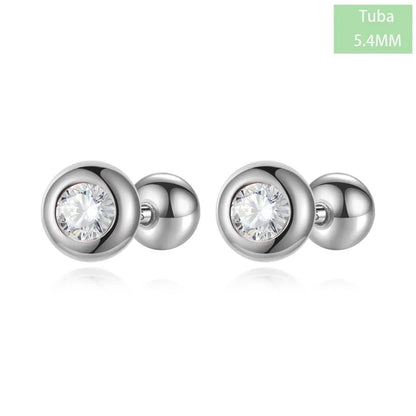 Aretes Solitario Redondo de Zirconia