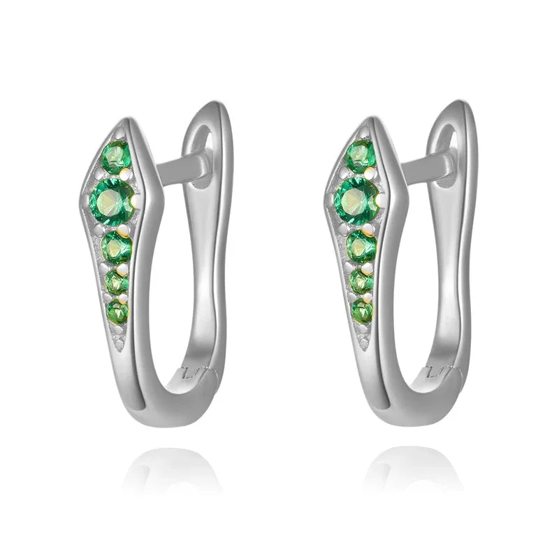 Arracadas con Zirconias Azules, Blancas o Verdes
