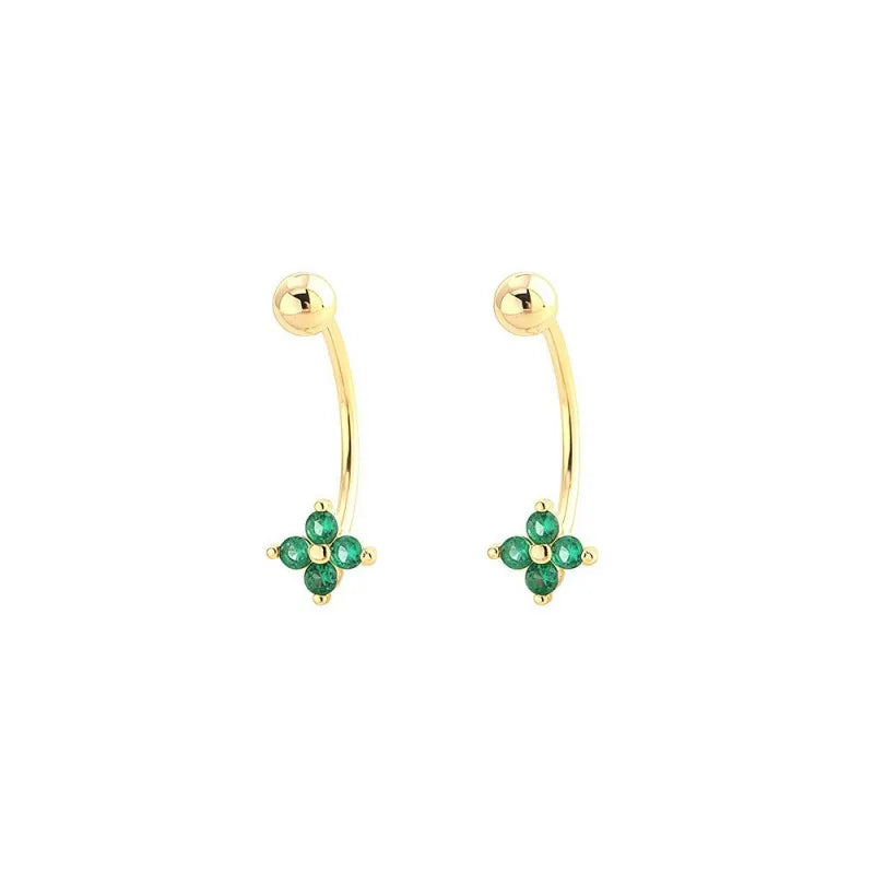 Aretes Trébol de Cuatro Hojas con Zirconias