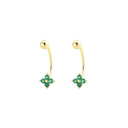 Aretes Trébol de Cuatro Hojas con Zirconias