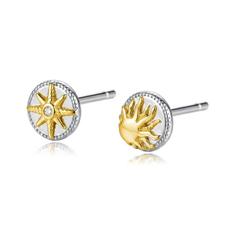 Aretes Sol y Estrella con Zirconias