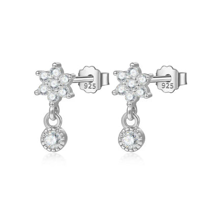 Aretes Flor con Zirconias en Cuatro Estilos