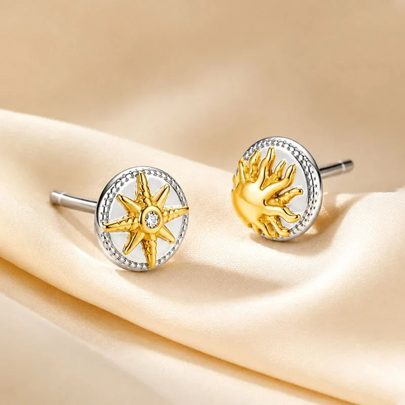 Aretes Sol y Estrella con Zirconias