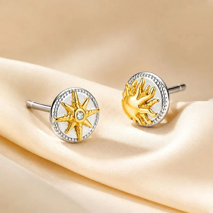 Aretes Sol y Estrella con Zirconias