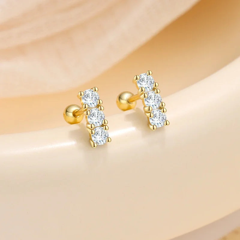 Aretes Botón de Zirconia