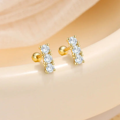 Aretes Botón de Zirconia