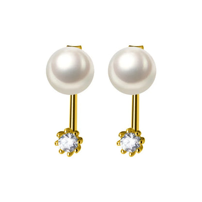 Aretes Perla con Zirconia