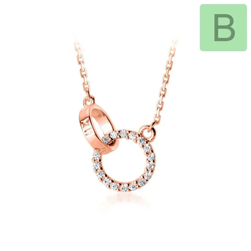 Collar Doble Corazón y Cruz con Zirconias