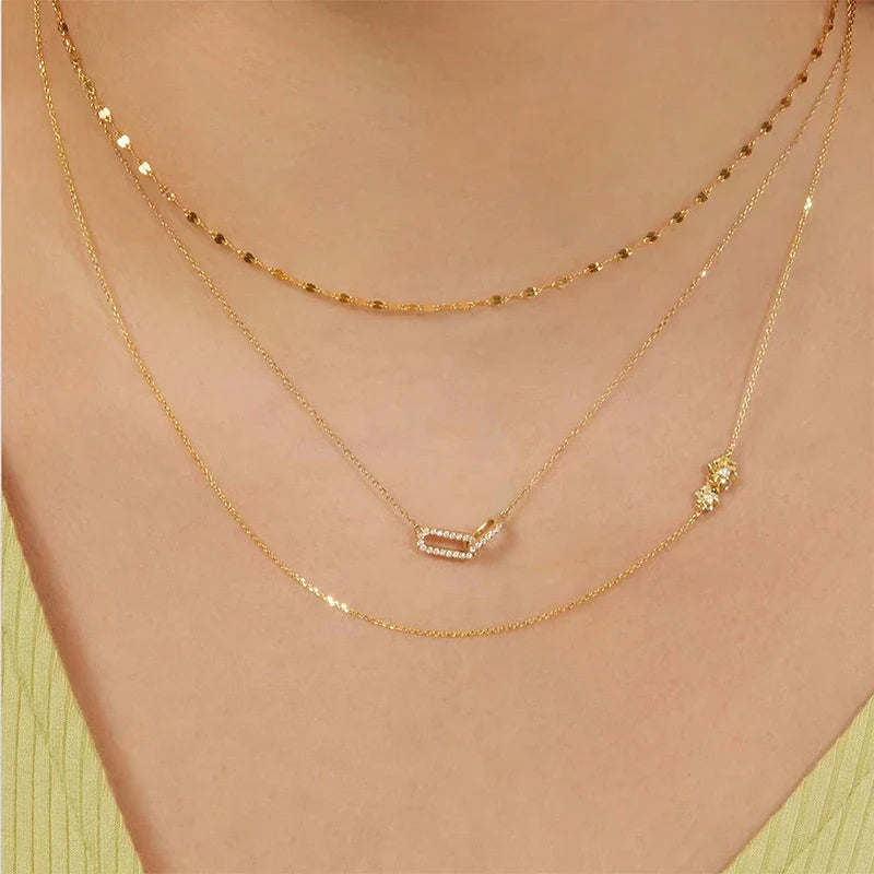 Collar Doble Aro con Zirconias