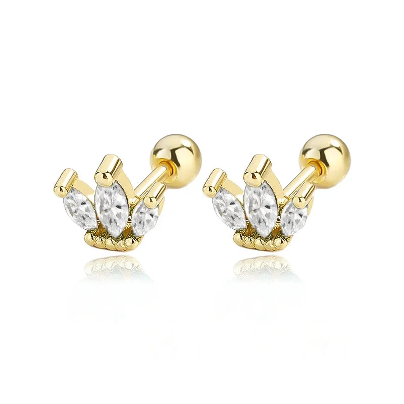 Aretes Marquesa con Zirconia de Color y Rosca