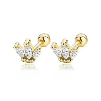 Aretes Marquesa con Zirconia de Color y Rosca