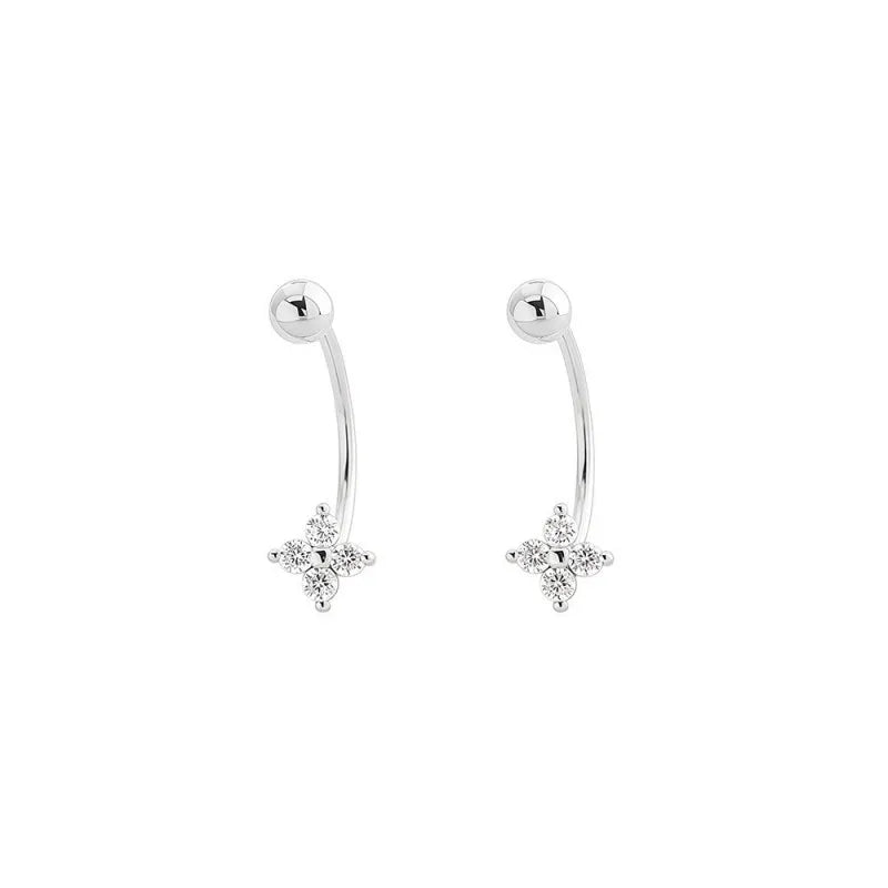 Aretes Trébol de Cuatro Hojas con Zirconias
