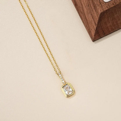 Dije Cuadrado con Zirconia de Color