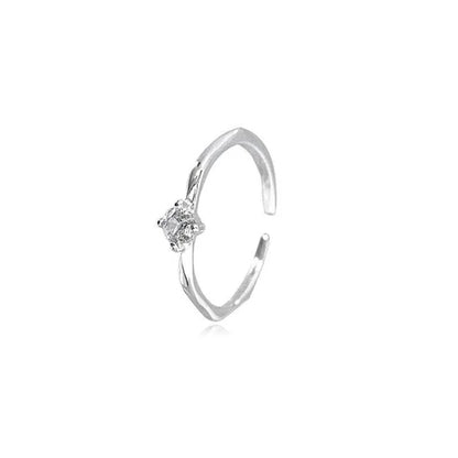 Anillo Abierto con Zirconias en Dos Modelos