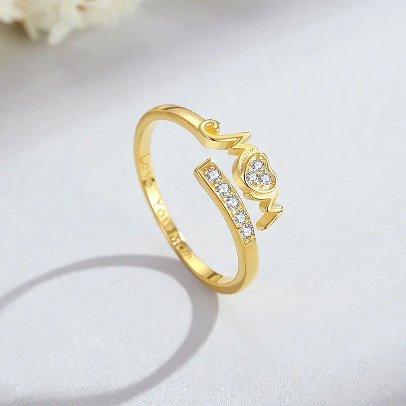 Anillo Corazón Mom Ajustable