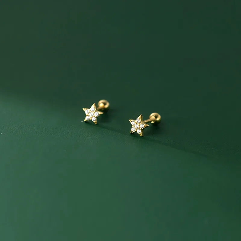 Aretes Mini Estrella con Zirconia