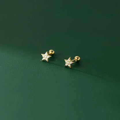 Aretes Mini Estrella con Zirconia