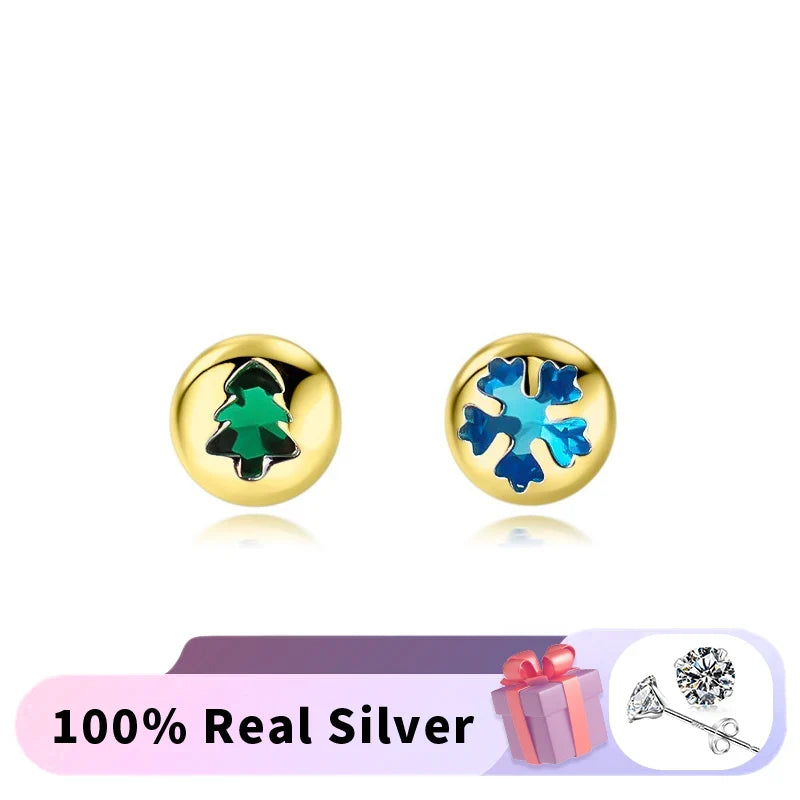 Aretes Copo de Nieve y Árbol de Navidad