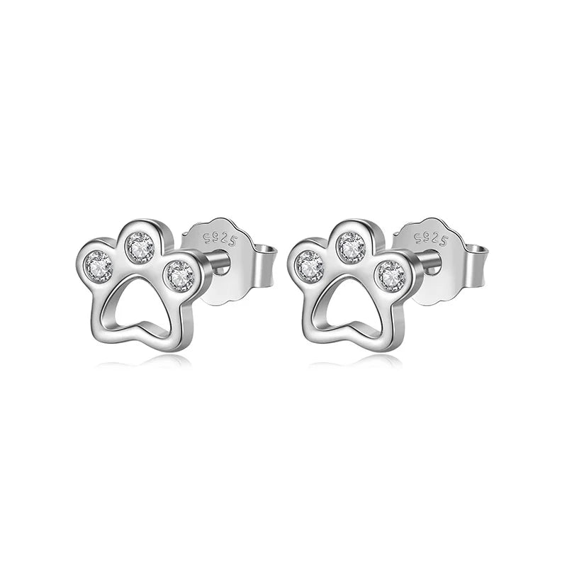 Aretes Huellita de Perro con Zirconias