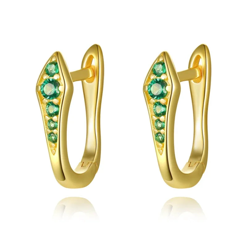 Arracadas con Zirconias Azules, Blancas o Verdes