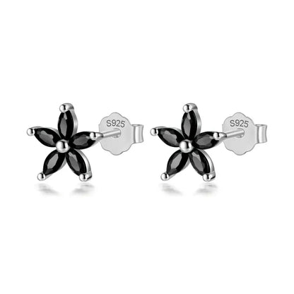Aretes Flor con Zirconias de Color