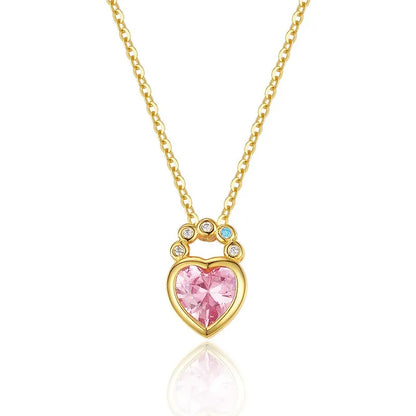 Collar Candado Corazón con Zirconias