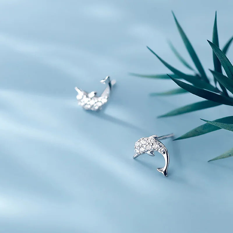 Aretes Delfines Simétricos