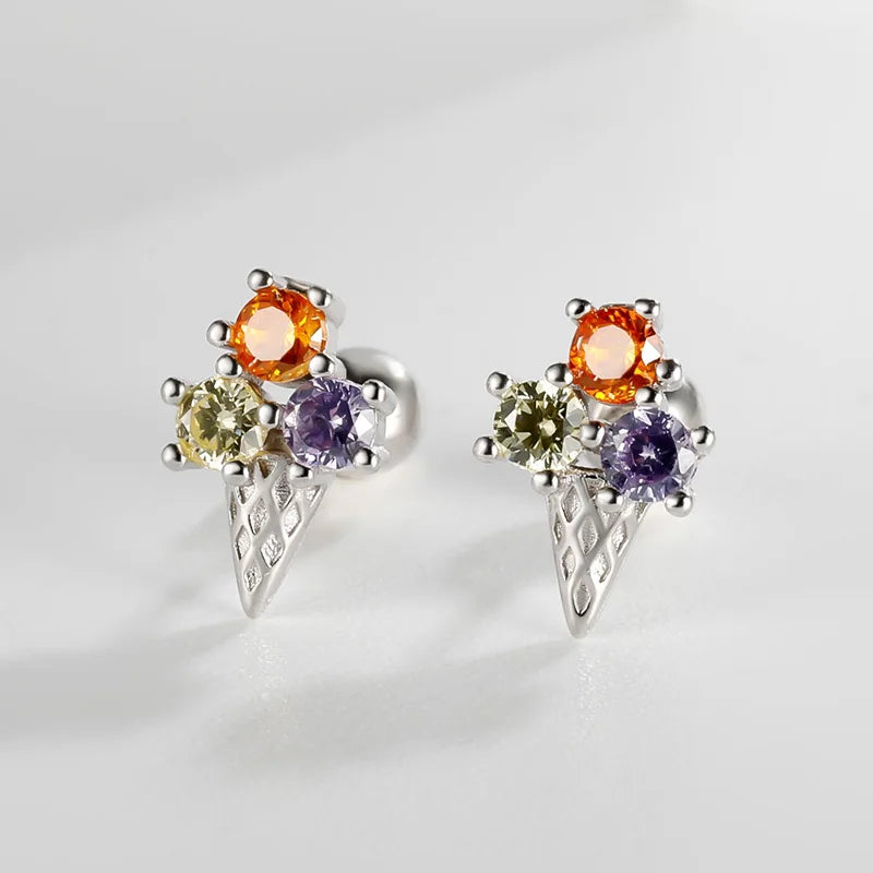 Aretes Helado con Zirconia