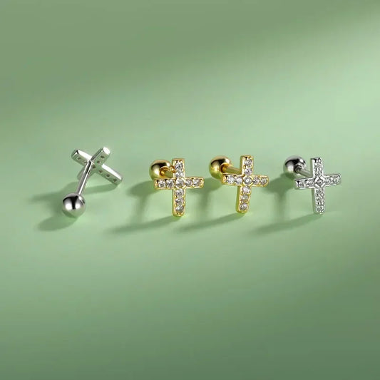 Aretes Cruz con Esferas