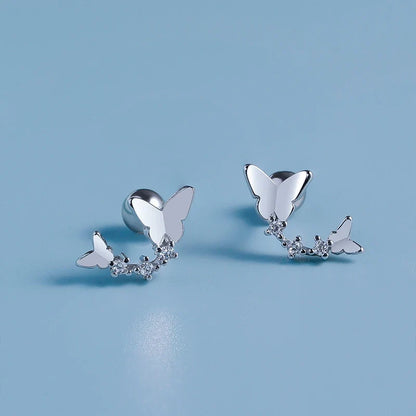 Aretes Mariposa con Zirconias en Cuatro Estilos